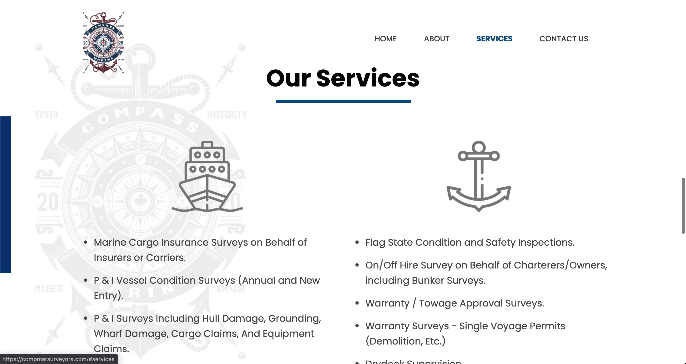 Compass Marine Surveyors web